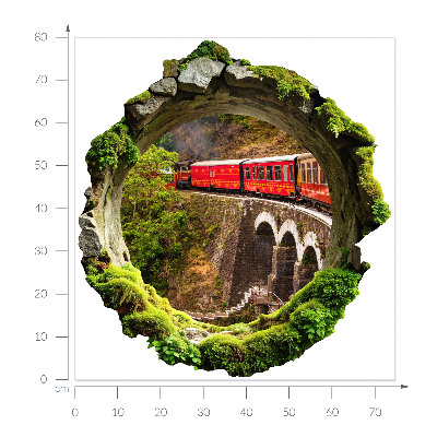3D falmatrica lyuk 74x80 Zöld kilátás