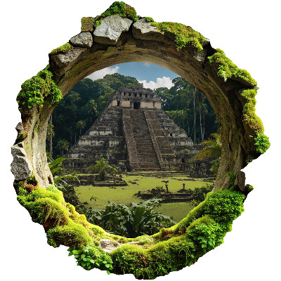 3D falmatrica lyuk 74x80 Trópusi táj