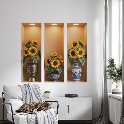 Dekoratív 3d falmatrica 80x73 Napraforgó csokrok