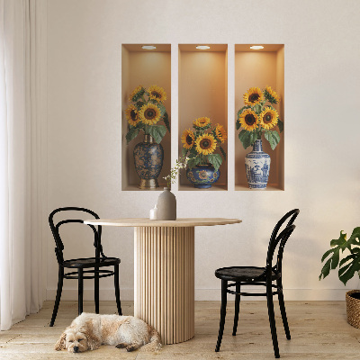 Dekoratív 3d falmatrica 80x73 Napraforgó csokrok