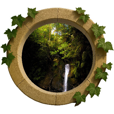 Ablak falmatrica 80x70 Zöld táj