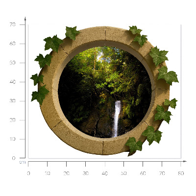 Ablak falmatrica 80x70 Zöld táj