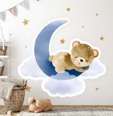 Falmatrica 100x95 Teddy mackó a Holdon a felhők és a csillagok akvarell