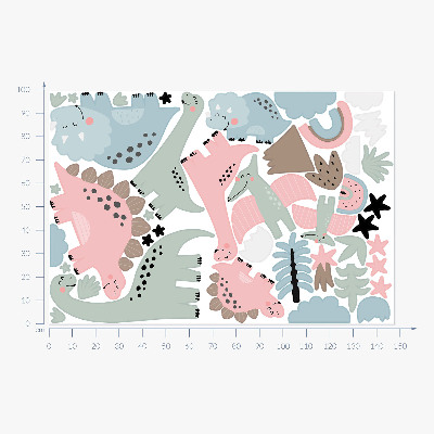 Falmatrica 100x148 Dinoszauruszok pasztell növényzet környezetben