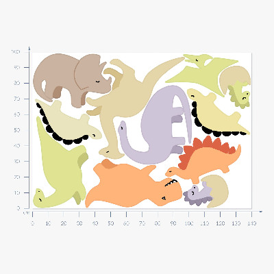 Falmatrica 100x141 Imádnivaló pasztell dinoszauruszok