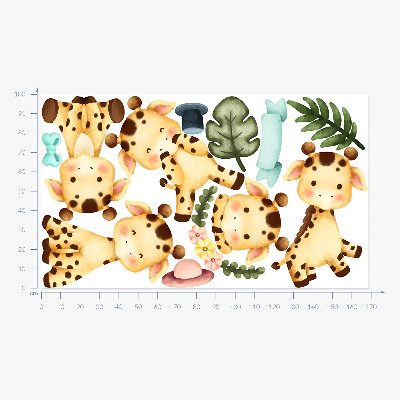 Falmatrica 100x169 Pasztell zsiráfok akvarell szafari stílusban