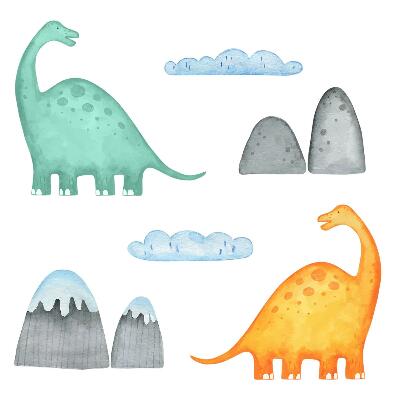Falmatrica 100x179 Dinoszauruszok pasztell akvarell tájakon
