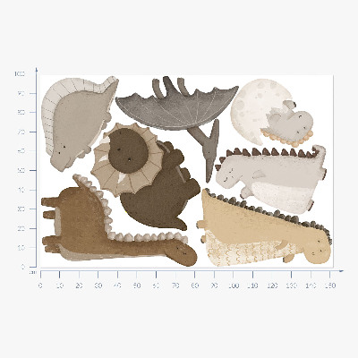 Falmatrica 100x152 Aranyos pasztell dinoszauruszok bohó stílusban