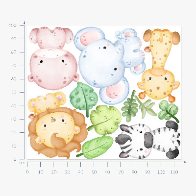 Falmatrica 100x115 Pasztell árnyalatú szafari bájos állatokkal