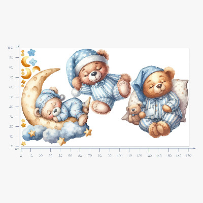 Falmatrica 100x172 Teddy mackók az űrben akvarell pasztell égbolton