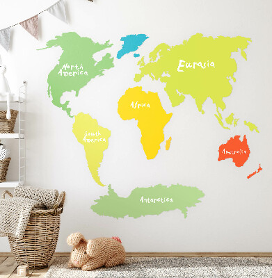 Falmatrica 100x145 Pasztell kontinens térkép grafikus illusztráció