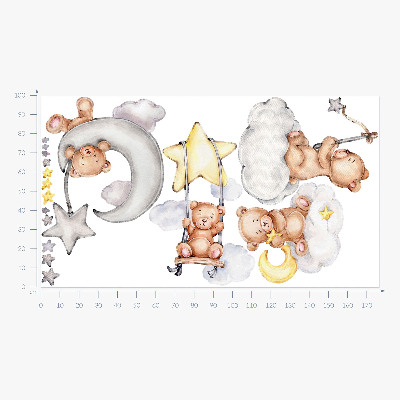 Falmatrica 100x177 Teddy mackók pasztell akvarell égbolton