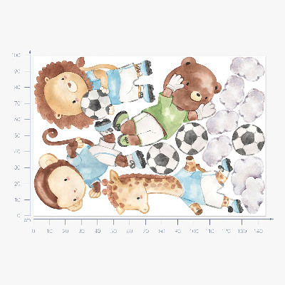 Falmatrica 100x145 Sport állatok labdával akvarell stílusban
