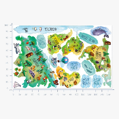 Falmatrica 100x156 Színes világtérkép kontinensekkel és természettel