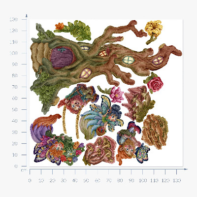 Falmatrica 130x135 Erdei varázslat tündérekkel és törpékkel