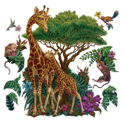 Falmatrica 130x194 Szafari vadon élő állatokkal rajzfilm formájában