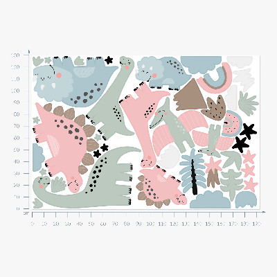 Falmatrica 130x192 Dinoszauruszok pasztell növényzet környezetben