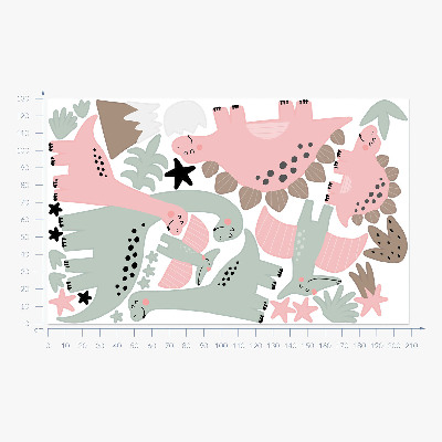 Falmatrica 130x208 Dinoszauruszok a pasztell dzsungelben