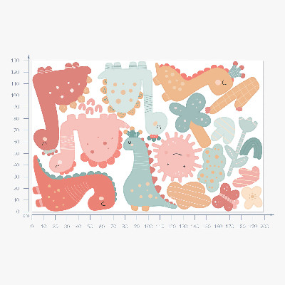 Falmatrica 130x199 A dinoszauruszok pasztell világa bohó stílusban