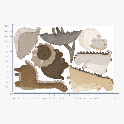 Falmatrica 130x198 Aranyos pasztell dinoszauruszok bohó stílusban