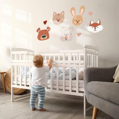 Falmatrica 130x210 Erdei állatok boho pasztell szívvel