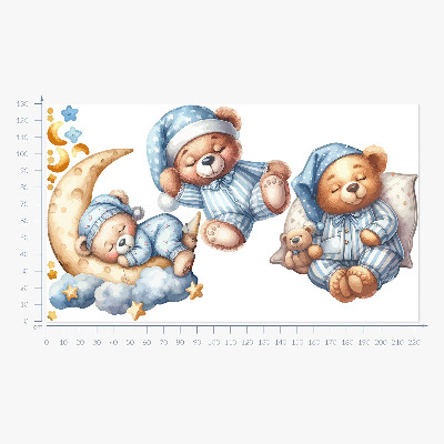 Falmatrica 130x223 Teddy mackók az űrben akvarell pasztell égbolton