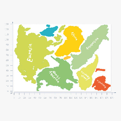 Falmatrica 130x188 Pasztell kontinens térkép grafikus illusztráció