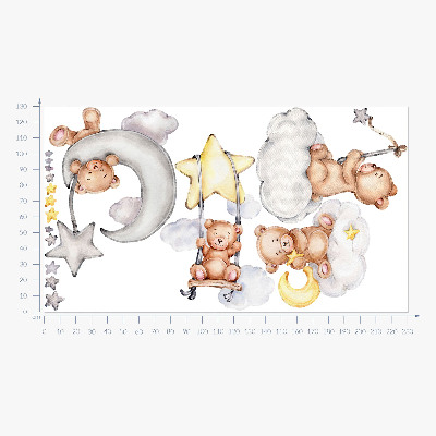 Falmatrica 130x230 Teddy mackók pasztell akvarell égbolton