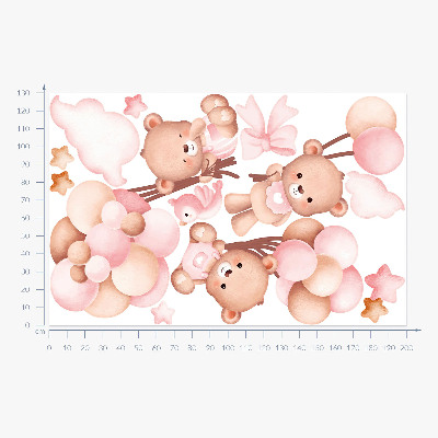 Falmatrica 130x200 Imádnivaló mackók pasztell akvarell lufikkal