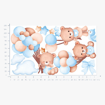 Falmatrica 130x226 Édes mackók pasztell árnyalatú léggömbökkel