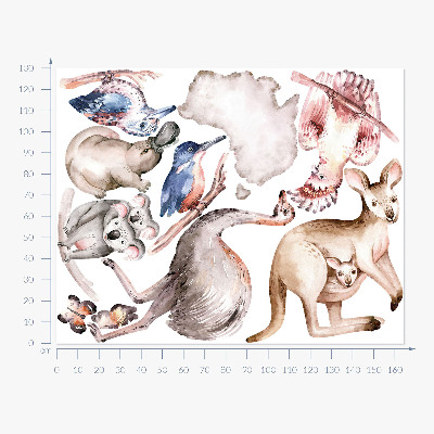 Falmatrica 130x164 Ausztrál fauna finom pasztell színekben
