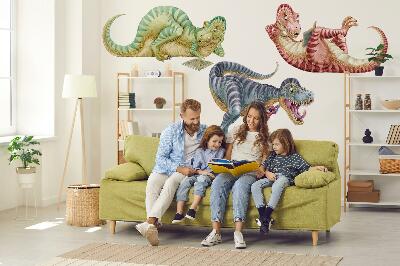 Falmatrica 130x197 Színes dinoszauruszok rajzfilm pasztell stílusban