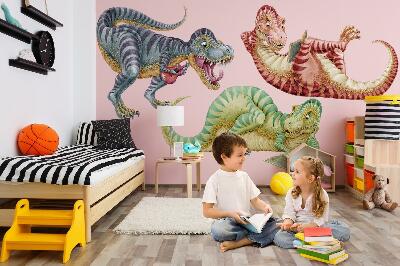 Falmatrica 130x197 Színes dinoszauruszok rajzfilm pasztell stílusban