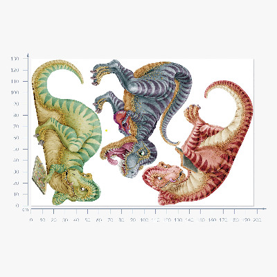 Falmatrica 130x197 Színes dinoszauruszok rajzfilm pasztell stílusban