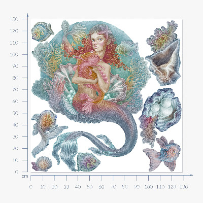 Falmatrica 130x129 Mermaid pasztell víz alatti stílusban