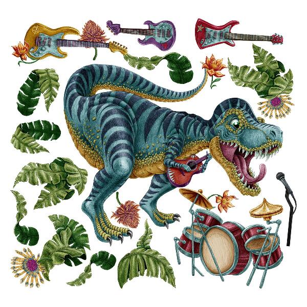 Falmatrica 60x89 Zenés rajzfilm dinoszaurusz hangszerekkel