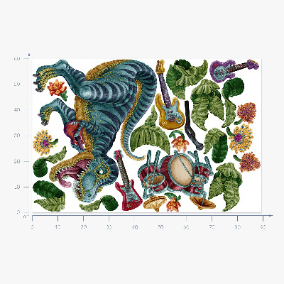Falmatrica 60x89 Zenés rajzfilm dinoszaurusz hangszerekkel