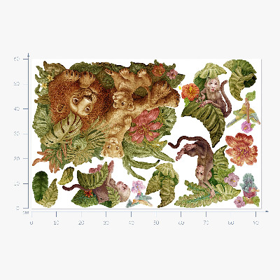 Falmatrica 60x92 Szafari egzotikus állatok pasztell dzsungelben