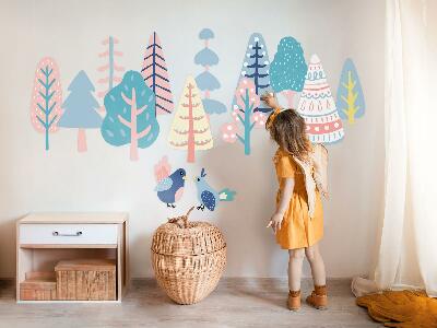 Falmatrica 60x75 Boho erdő pasztell fákkal és madarakkal
