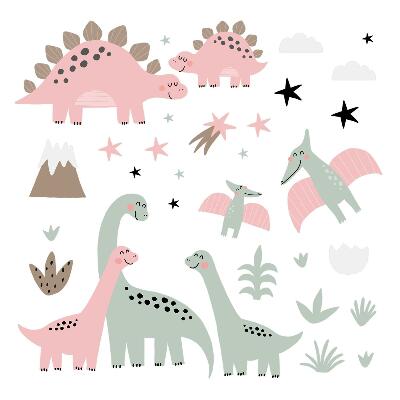 Falmatrica 60x96 Dinoszauruszok a pasztell dzsungelben