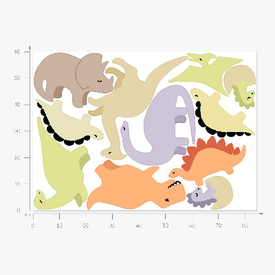 Falmatrica 60x84 Imádnivaló pasztell dinoszauruszok