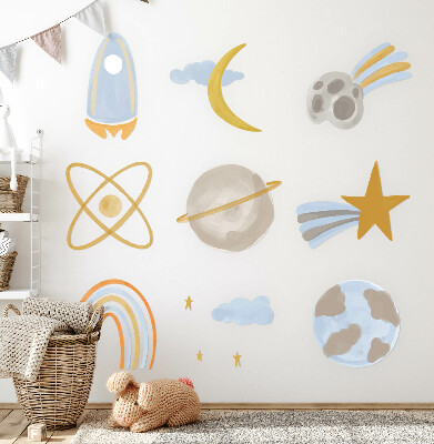 Falmatrica 60x100 Bolygók és csillagok pasztell űr illusztrációja