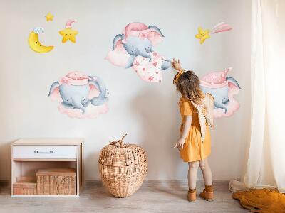 Falmatrica 60x91 Elefántok és felhők pasztell akvarell stílusban