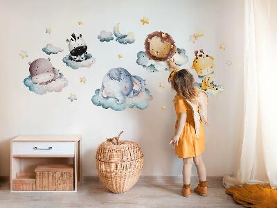 Falmatrica 60x89 Éjszakai felhők mosolygó akvarell állatokkal
