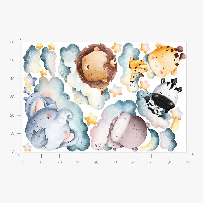Falmatrica 60x89 Éjszakai felhők mosolygó akvarell állatokkal