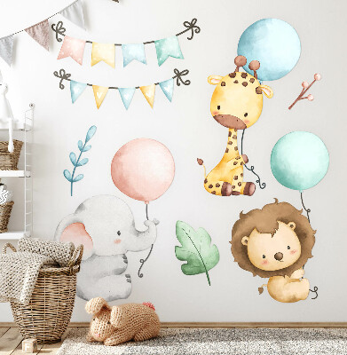 Falmatrica 60x92 Pasztell aranyos állatok boho léggömbökkel