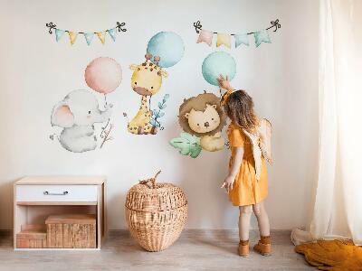 Falmatrica 60x92 Pasztell aranyos állatok boho léggömbökkel