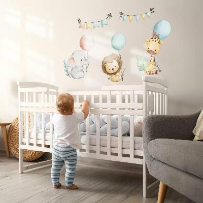 Falmatrica 60x92 Pasztell aranyos állatok boho léggömbökkel