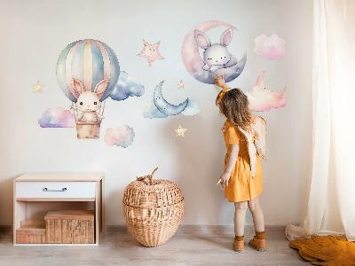 Falmatrica 60x80 Nyulak pasztell égbolton léggömbön éjjel