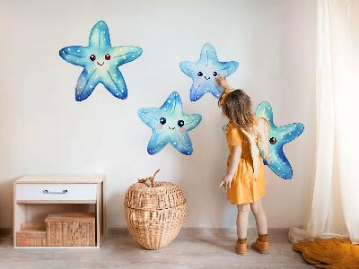Falmatrica 60x64 Kék tengeri csillag akvarell stílusban